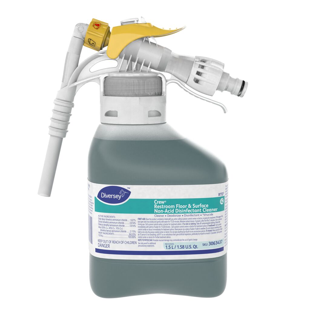 Crew® Restroom Floor & Surface Non-Acid Disinfectant Cleaner 2x1.5L