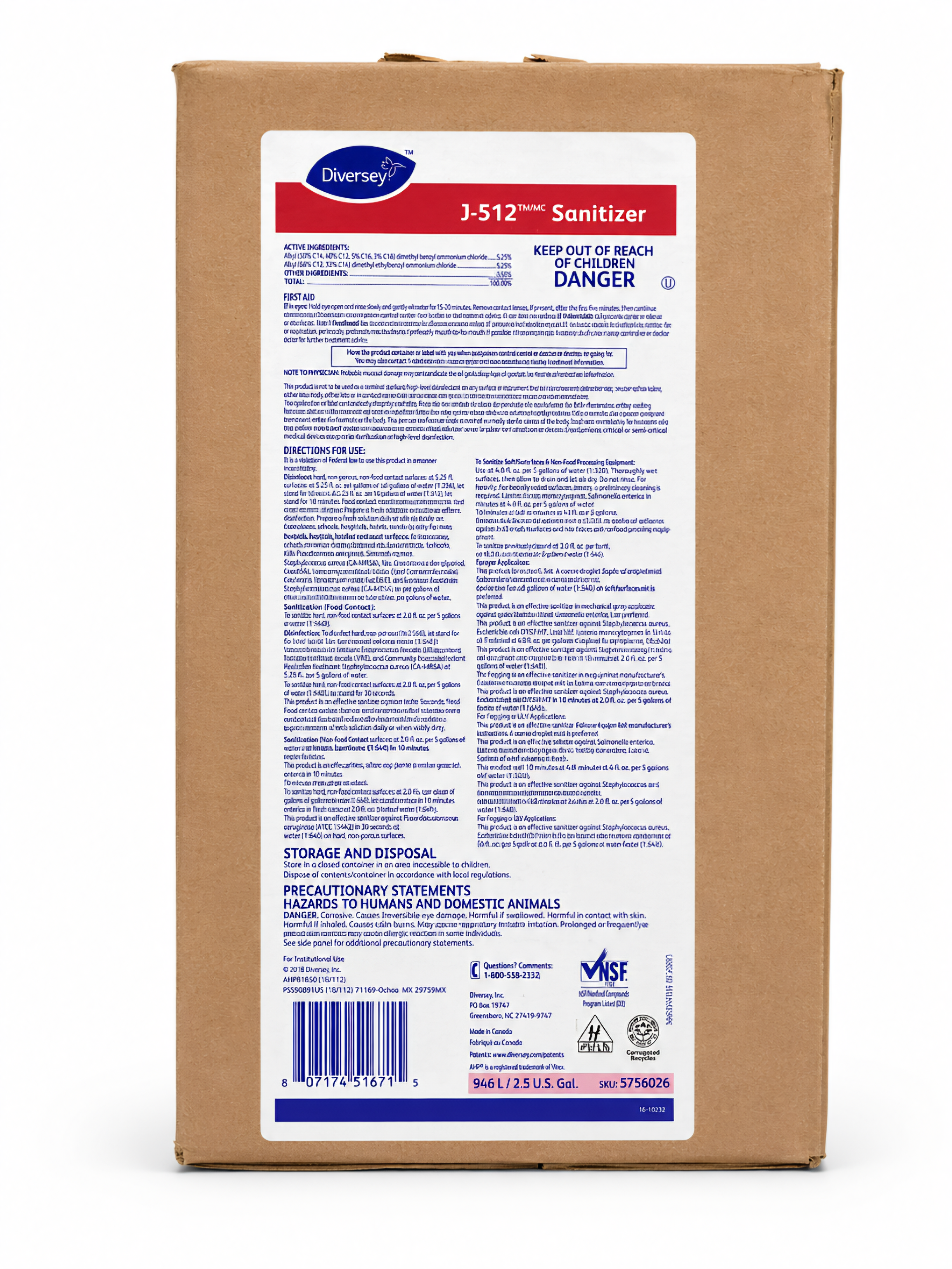 J-512 Sanitizer 5 Gal